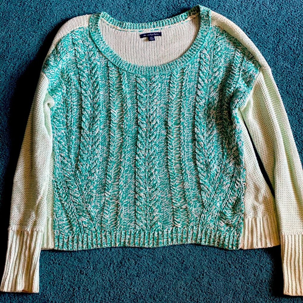 💗2 FOR $10 SALE💗 Teal dual-tone American Eagle sweater, medium